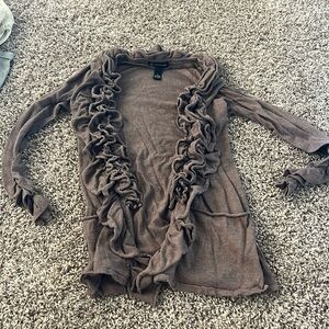 INC ruffle cardigan with pockets